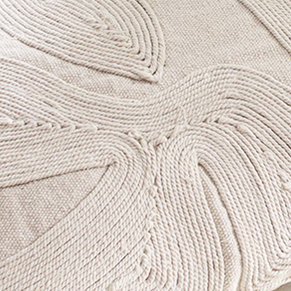 Calathea Embroidered Rectangular Cotton Cushion Cover 30x50cm - Cream - Image 6