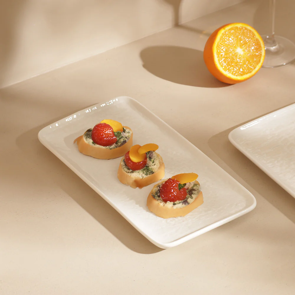 Calder Rectangular Serving Plate - Textured White - Image 4