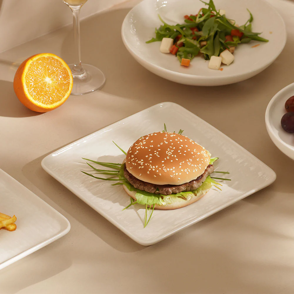 Calder Square Serving Plate - Textured White - Image 4