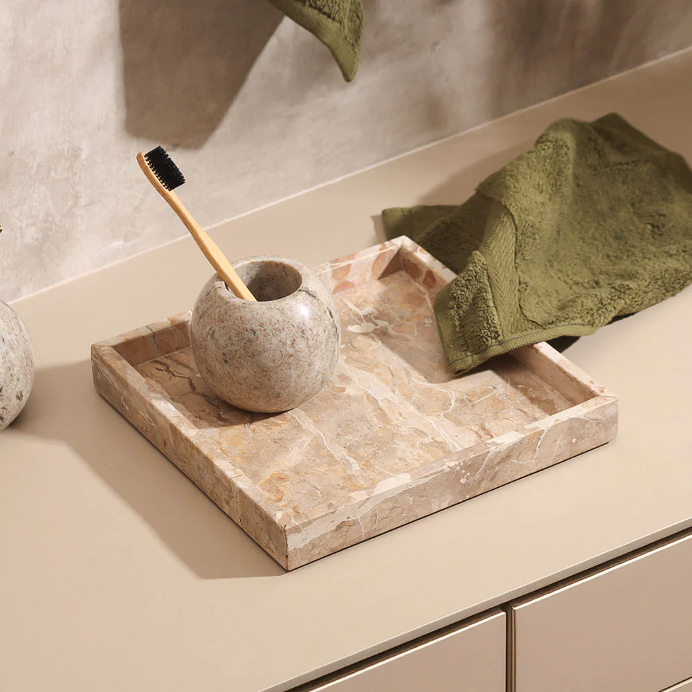 Calliope Marble Tray Medium - Sandstone
