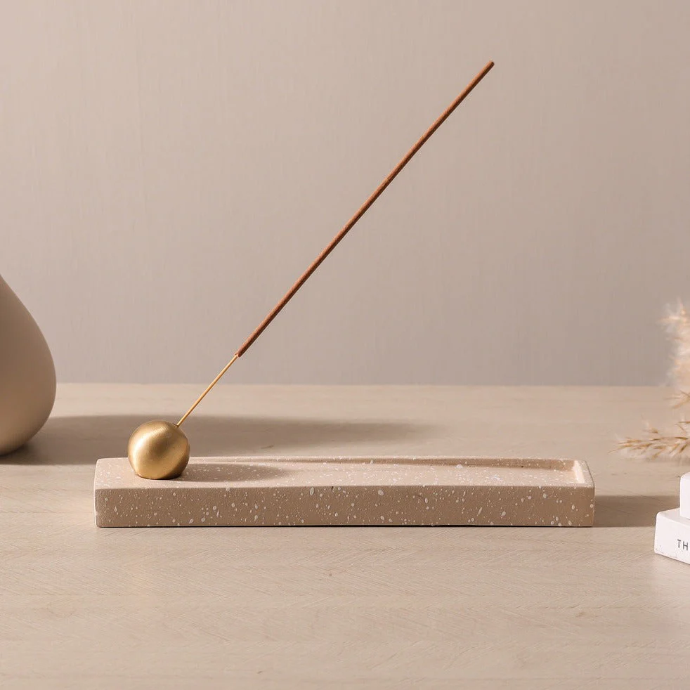 Calm Incense Holder with Incense Sticks Gift Set - Speckled Taupe - Image 4