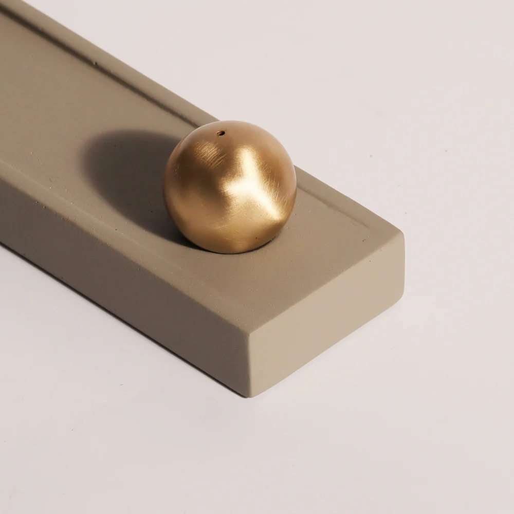 Calm Metal & Concrete Incense Holder - Grey - Image 4