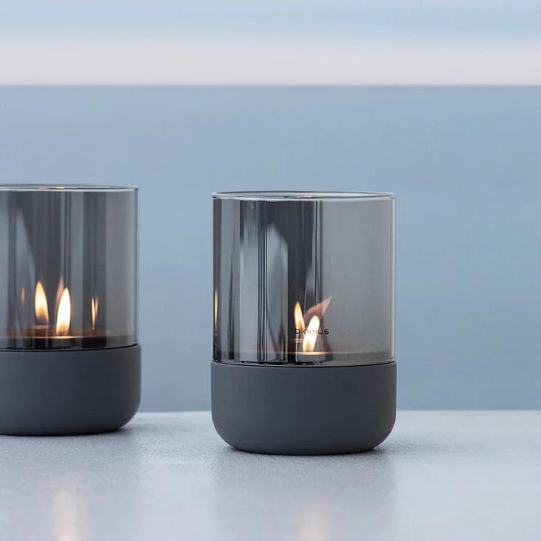 Calma Tealight Hurricane Small - Steel Grey