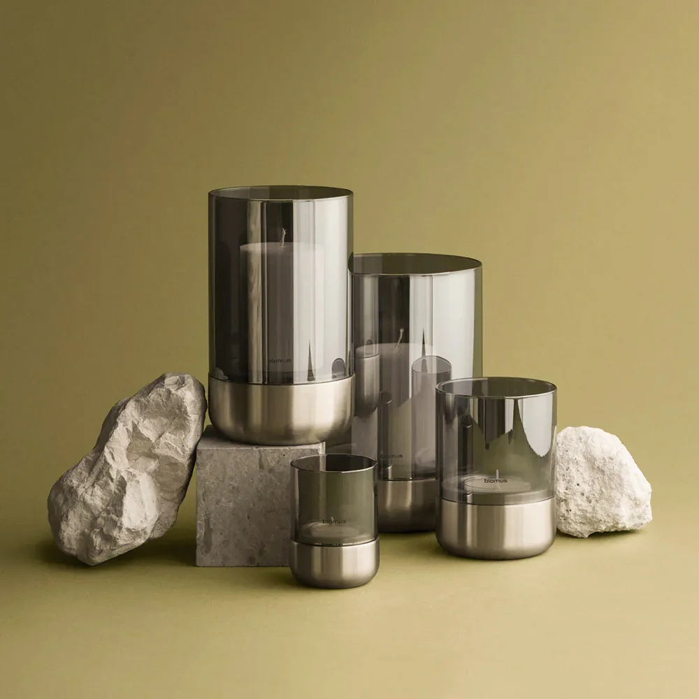 Calma Tealight Hurricane Small - Smoke Grey - Image 5