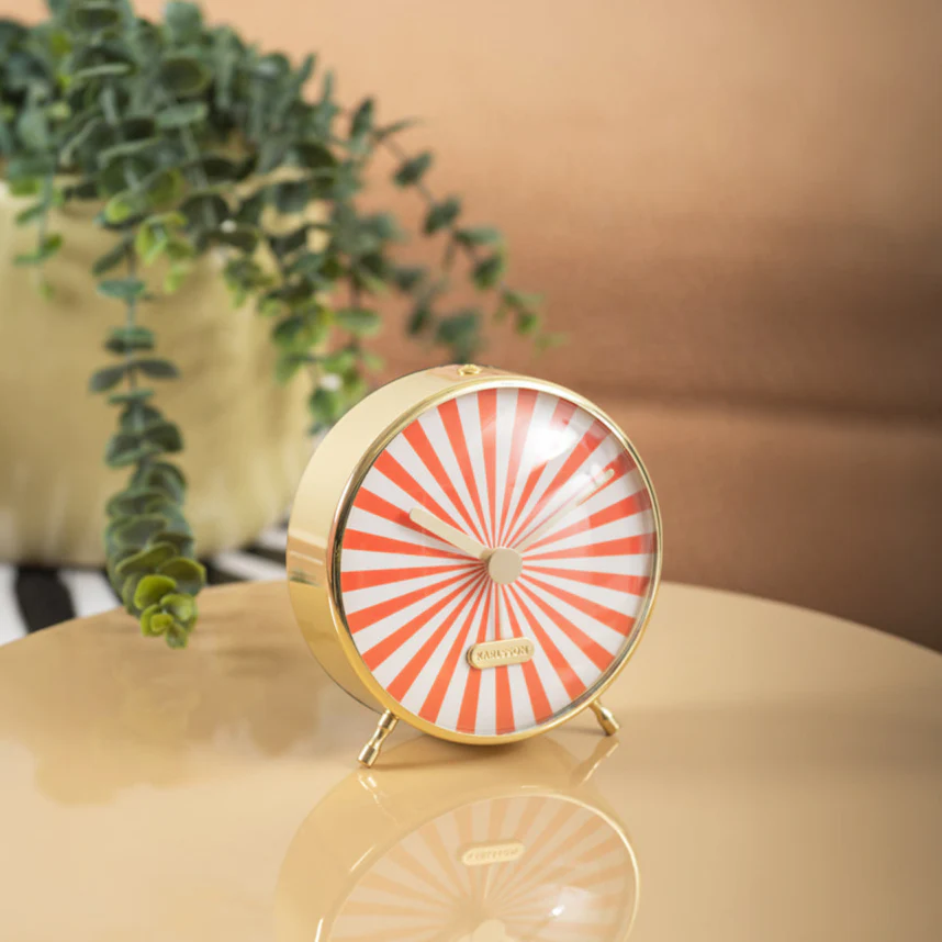 Candy Swirl Alarm Clock - Orange & White