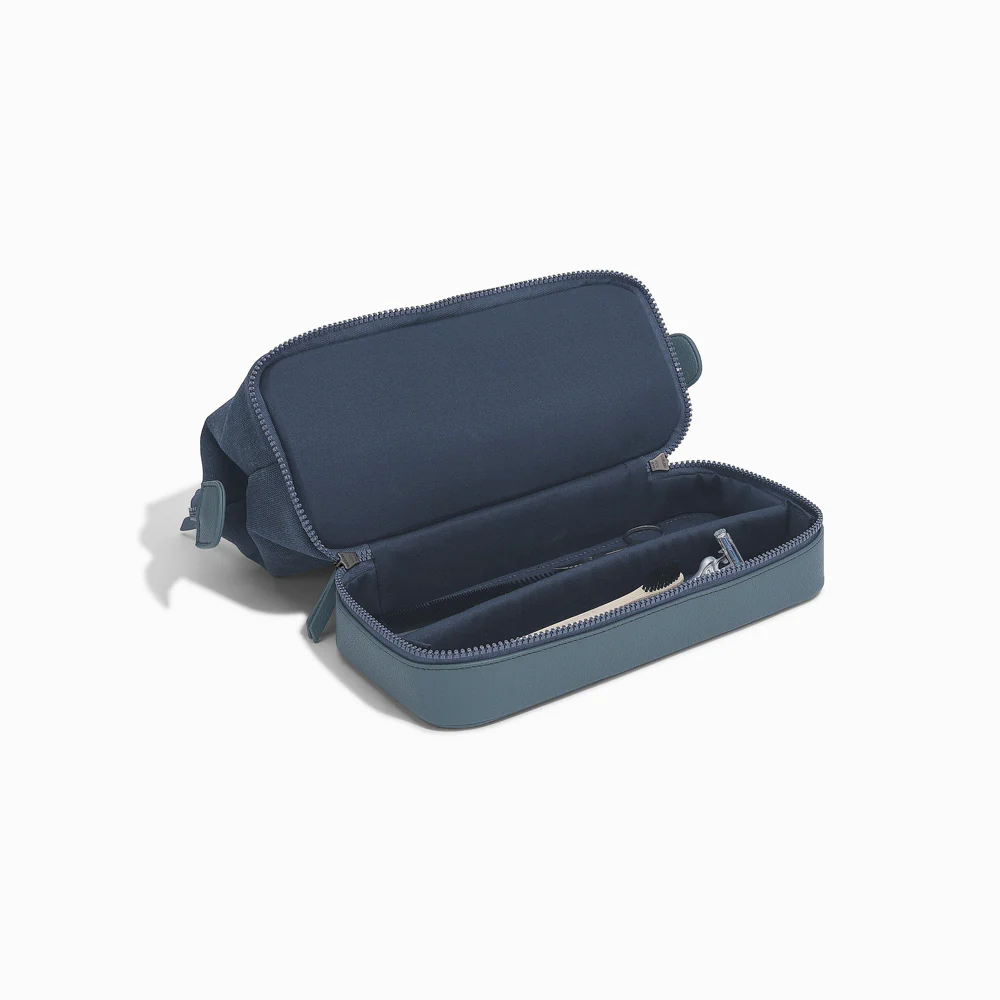 Canvas Washbag Large - Blue - Image 3