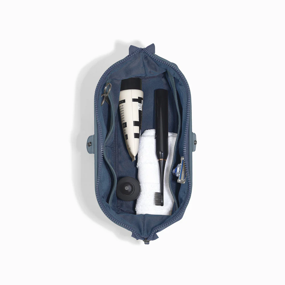 Canvas Washbag Large - Blue - Image 6