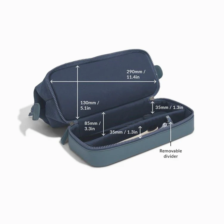 Canvas Washbag Large - Blue - Image 7