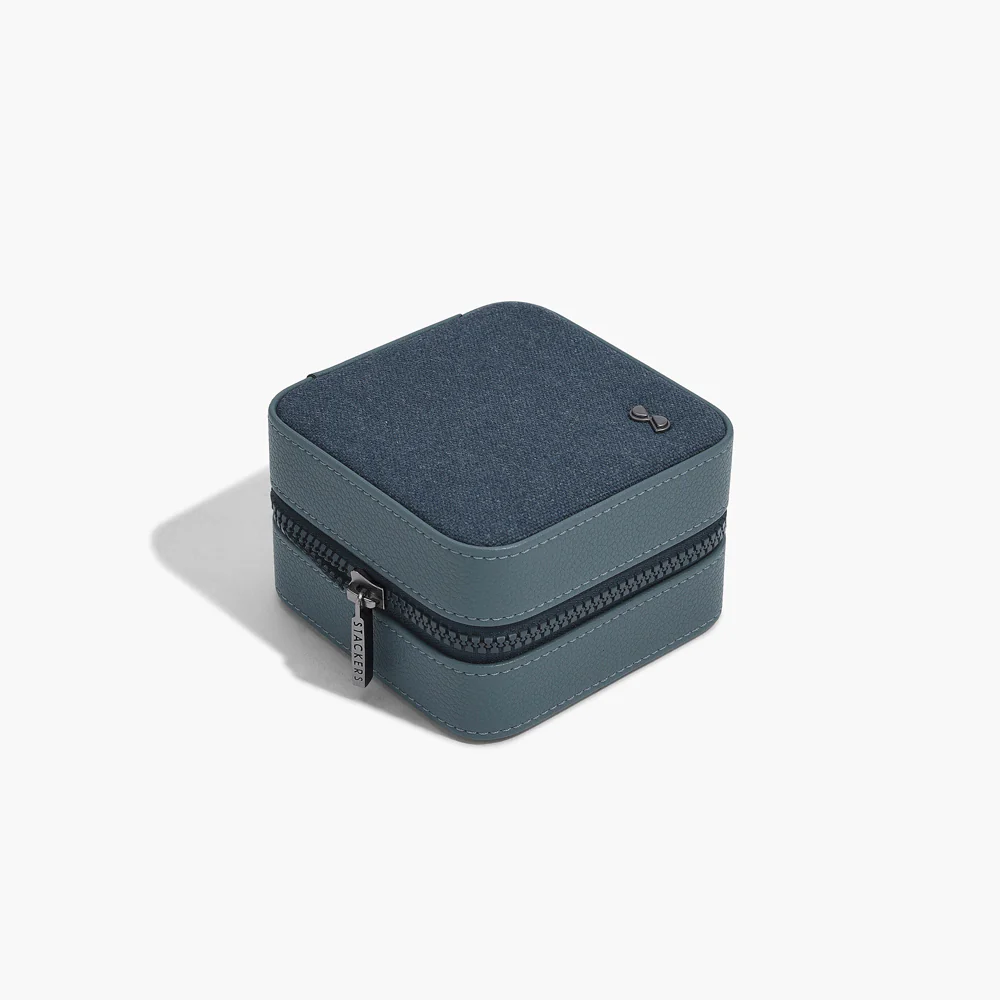 Canvas Watch & Jewellery Box - Blue - Image 2