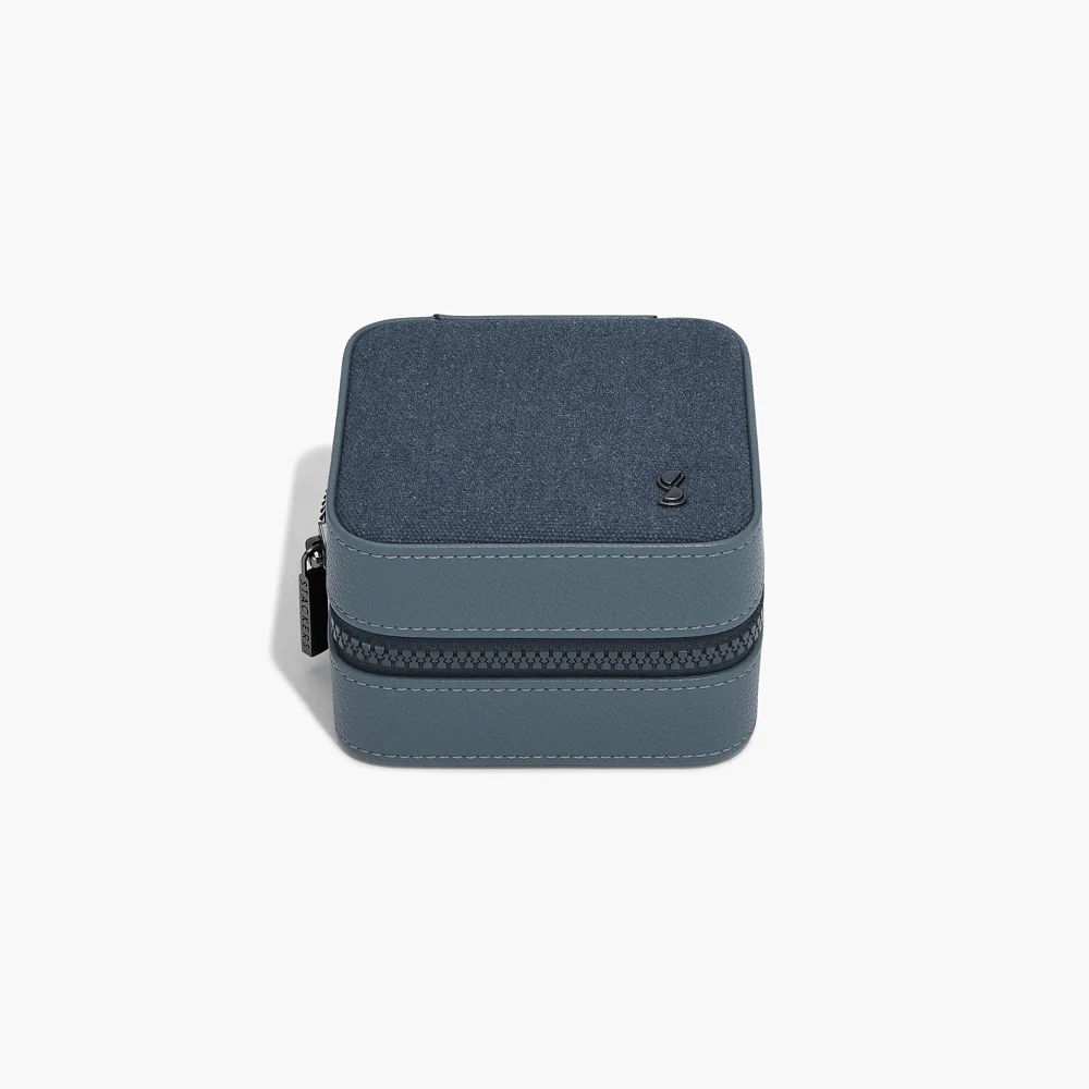 Canvas Watch & Jewellery Box - Blue - Image 5