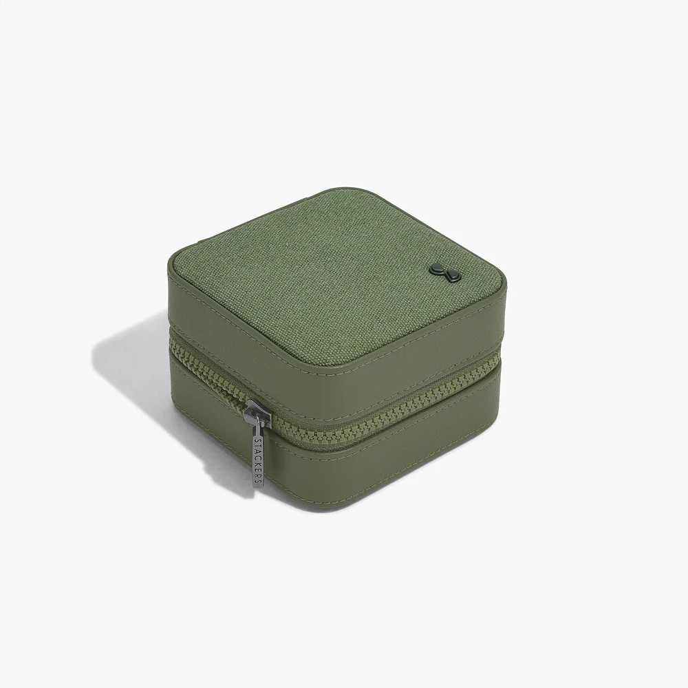 Canvas Watch & Jewellery Box - Green - Image 2