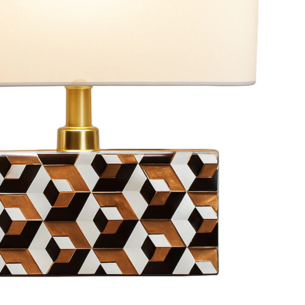 Cara Geometric Resin Table Lamp Medium - Earthy - Image 6
