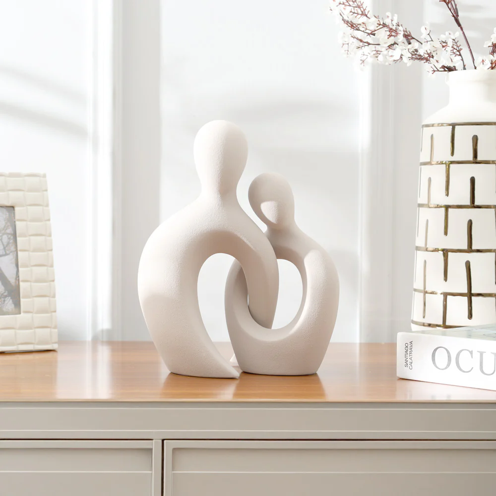 Carino Decorative Sculpture, Set of 2 - Grey - Image 4
