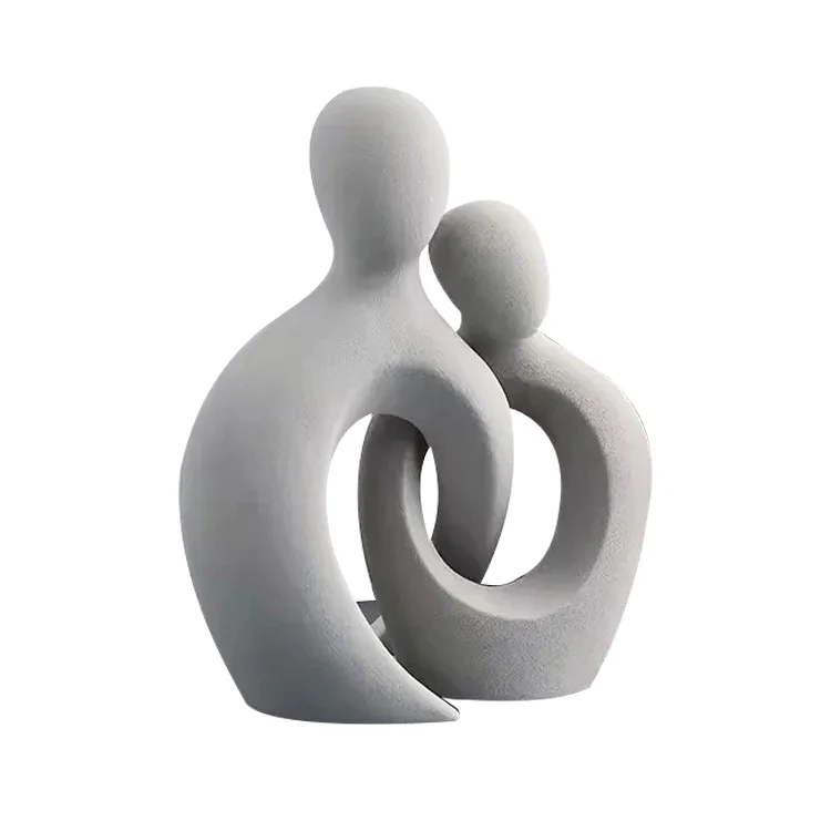 Carino Decorative Sculpture, Set of 2 - Grey - Image 5