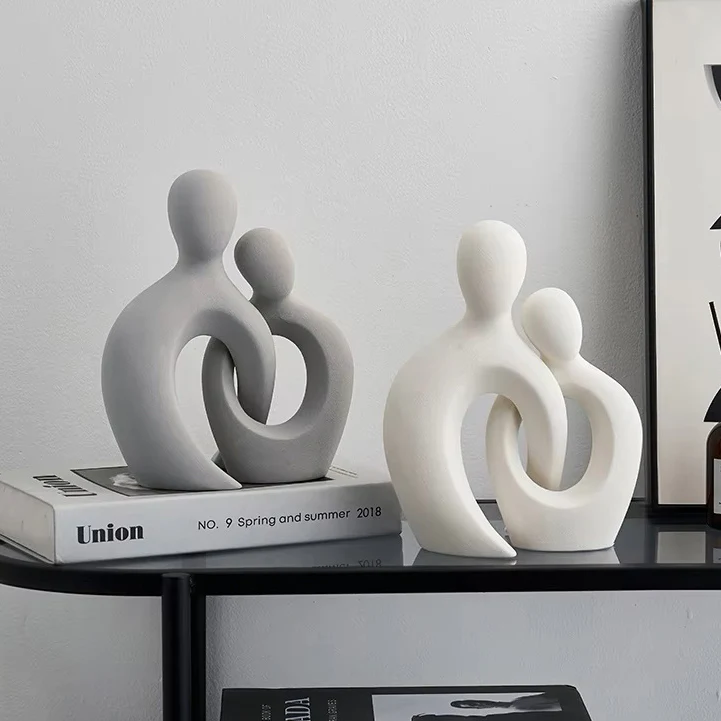 Carino Decorative Sculpture, Set of 2 - Grey - Image 7