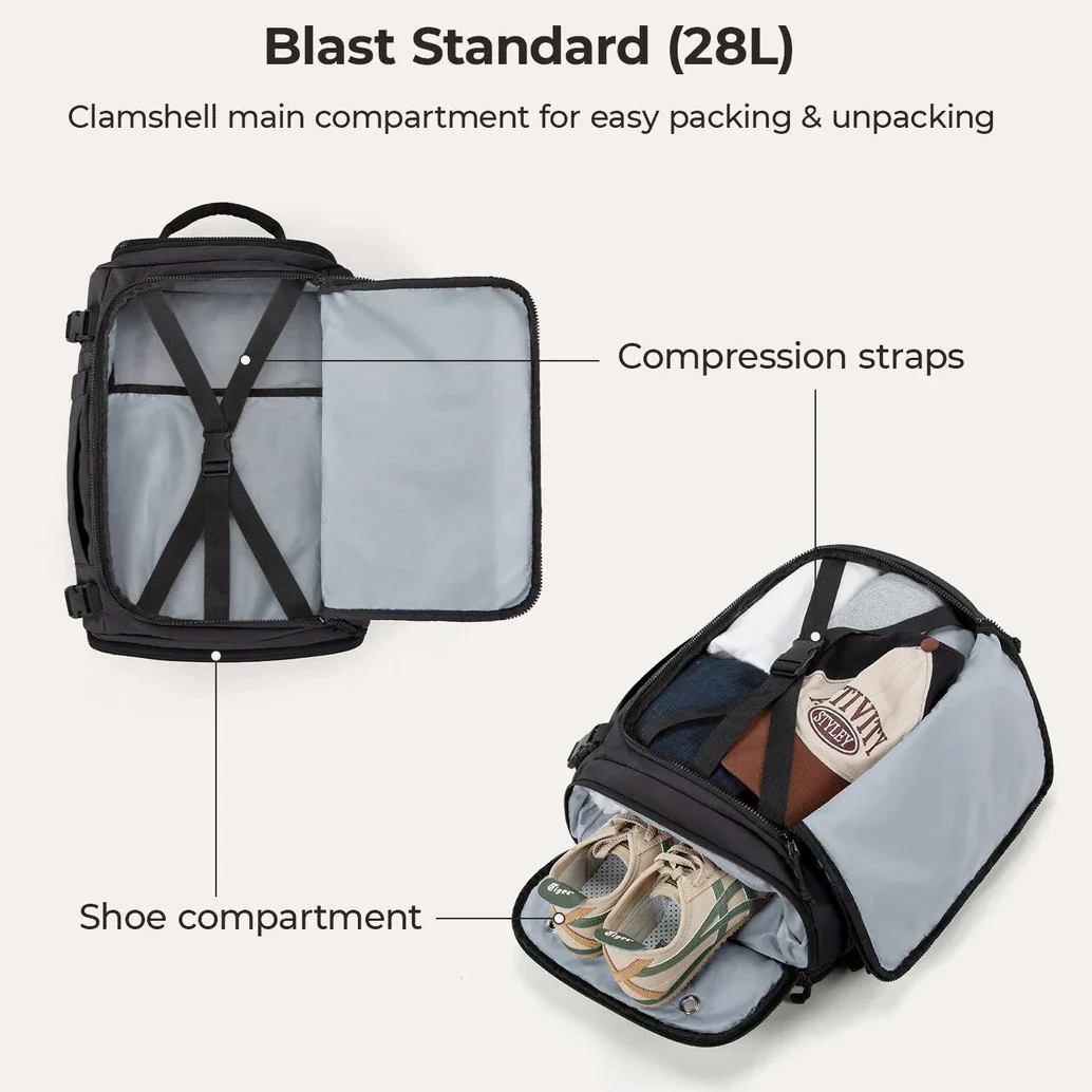 Carry-On Expandable Travel Backpack 38L - Black - Image 10