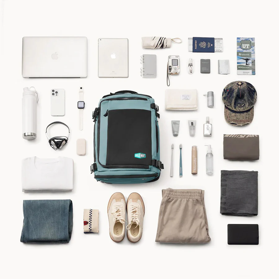 Carry-On Mesh Expandable Backpack 38L - Arona Blue - Image 12