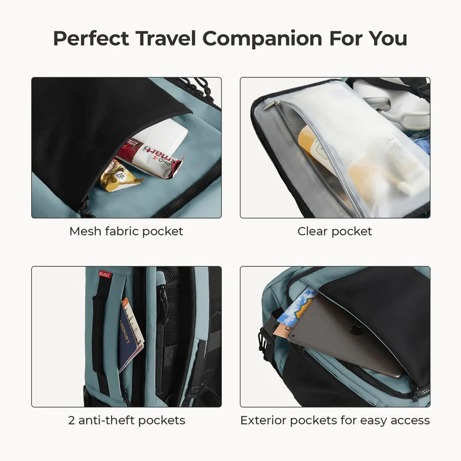 Carry-On Mesh Expandable Backpack 38L - Arona Blue - Image 6