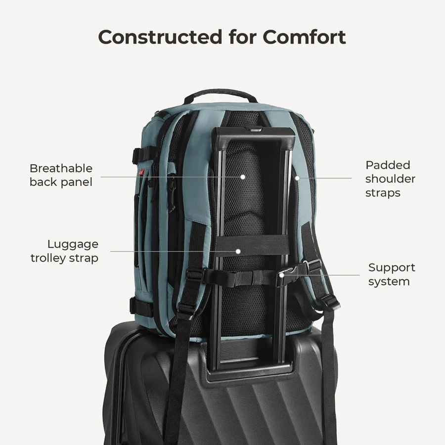 Carry-On Mesh Expandable Backpack 38L - Arona Blue - Image 8