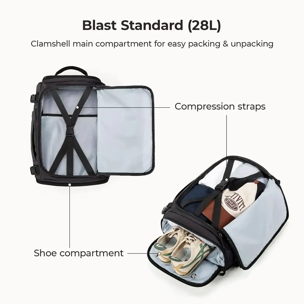 Carry-On Travel Backpack 28L - Black - Image 11