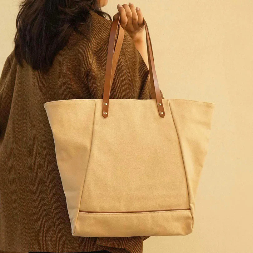 Carryall Tote Bag - Beige - Image 6