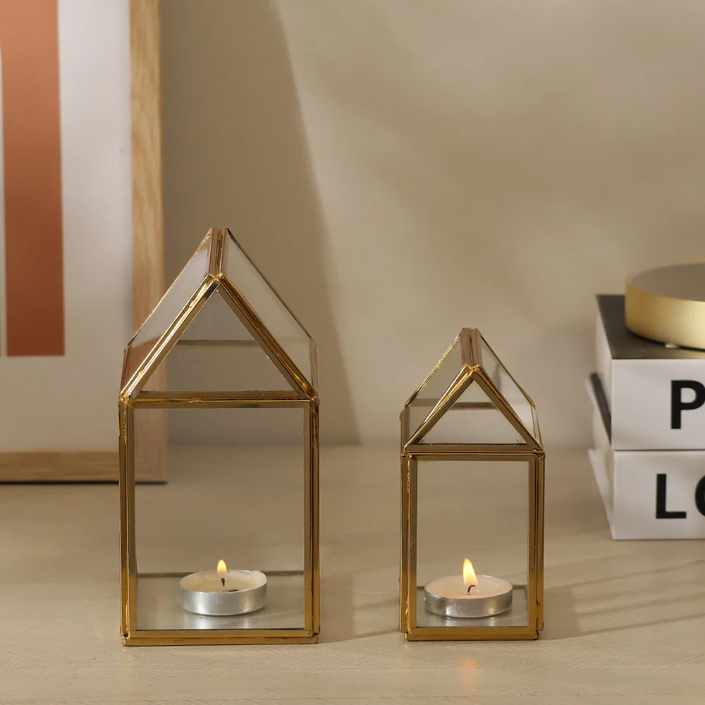 Casa Glass Tealight Holder Small - Gold - Image 4