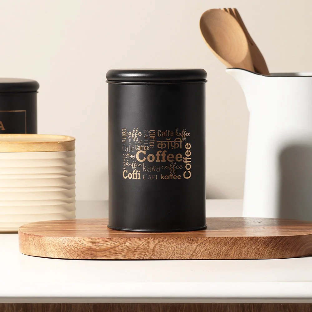 Casa Metal Coffee Storage Jar - Black - Image 2