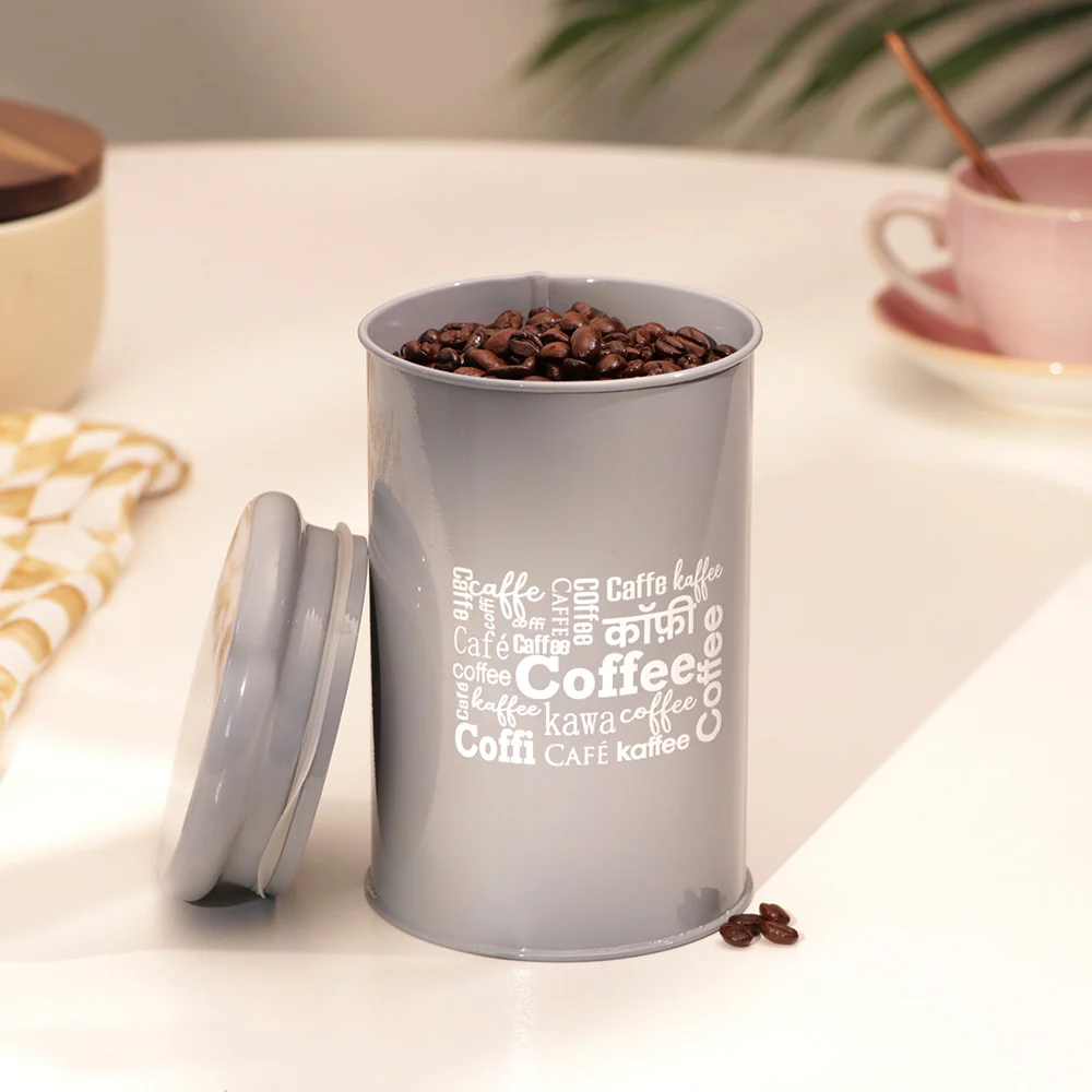 Casa Metal Coffee Storage Jar - Grey