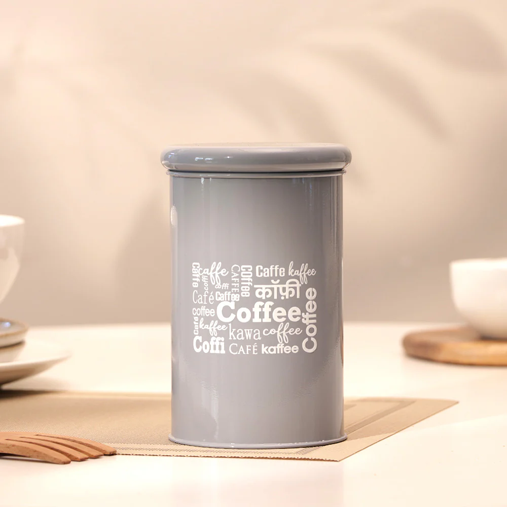Casa Metal Coffee Storage Jar - Grey - Image 2