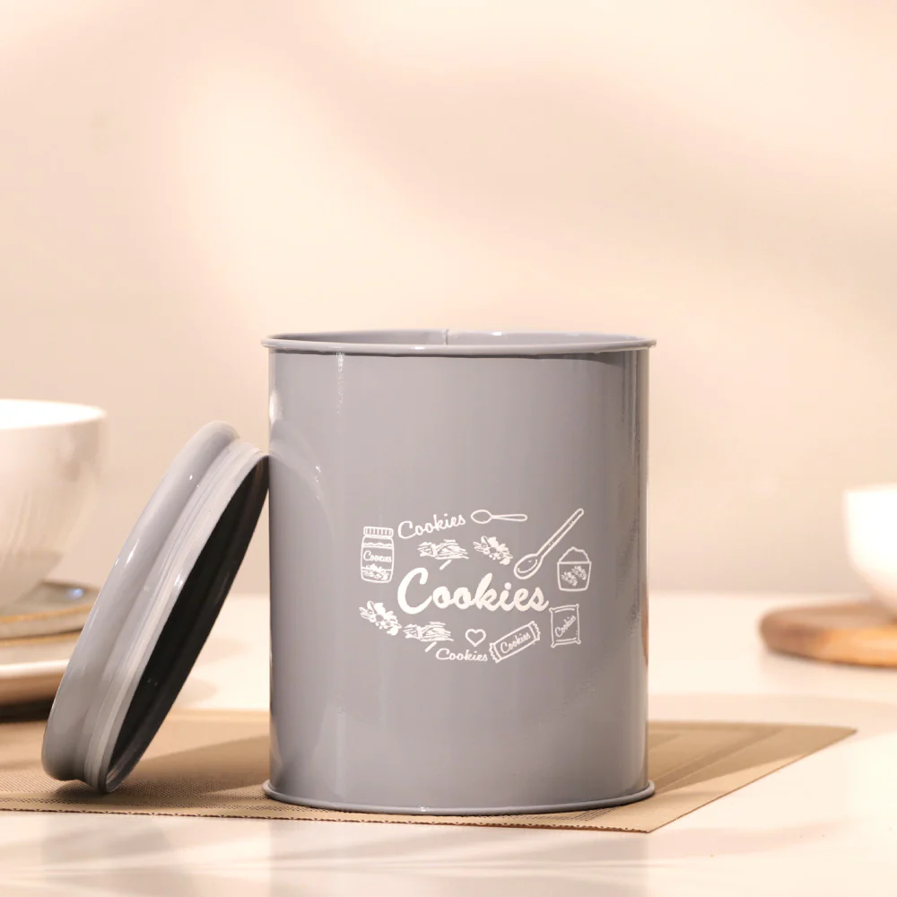 Casa Metal Cookie Jar Medium - Grey - Image 2