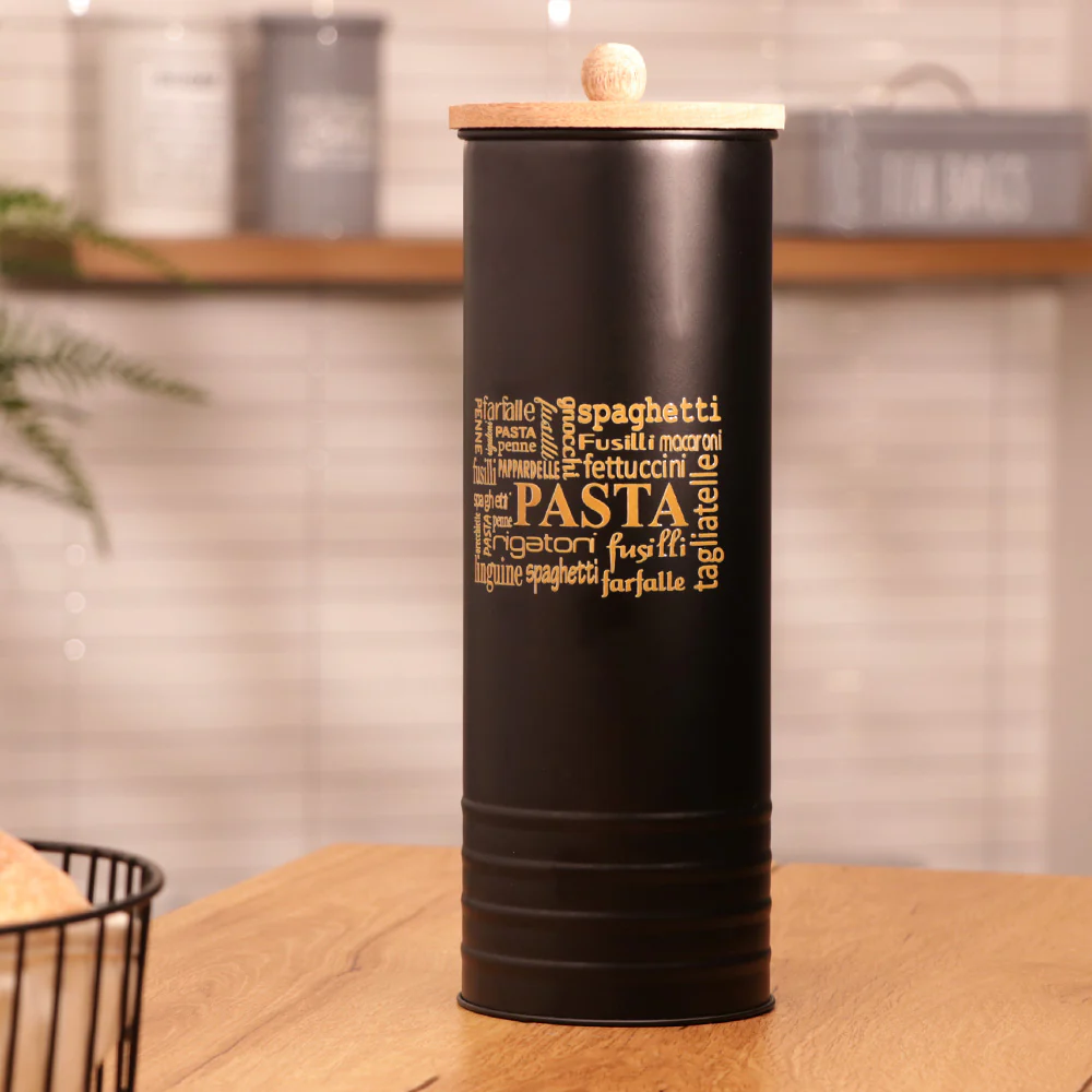 Casa Metal Pasta Storage Jar - Black - Image 3