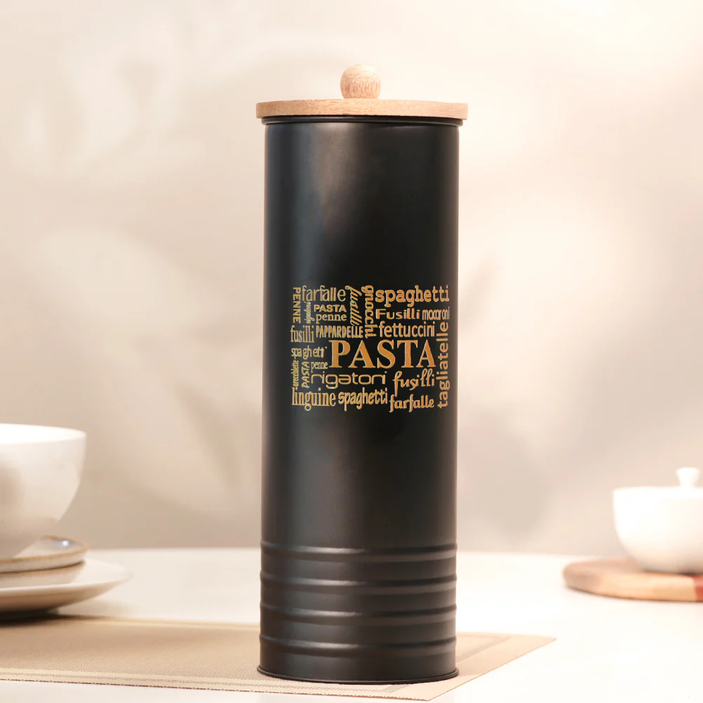 Casa Metal Pasta Storage Jar - Black - Image 5