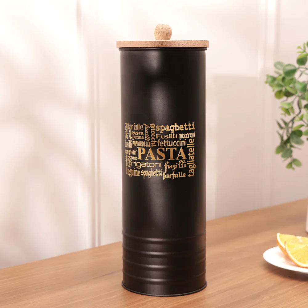 Casa Metal Pasta Storage Jar - Black - Image 6