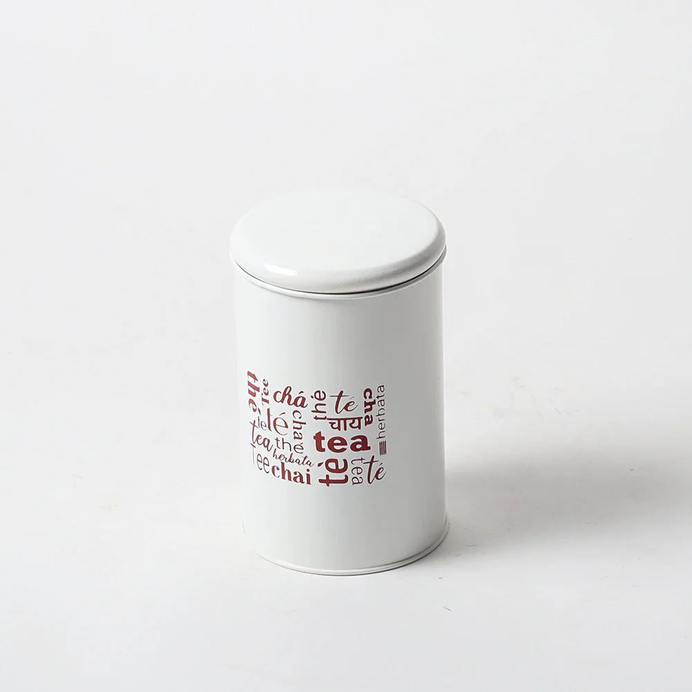 Casa Metal Tea Storage Jar - White - Image 3
