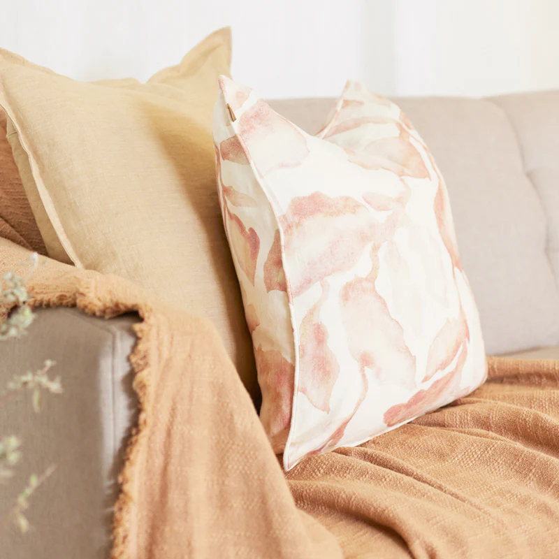 Cascade Linen Cushion Cover 45x45cm - Blush - Image 11