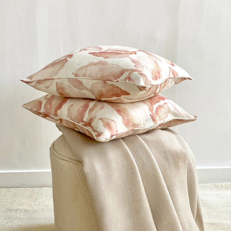Cascade Linen Cushion Cover 45x45cm - Blush - Image 3