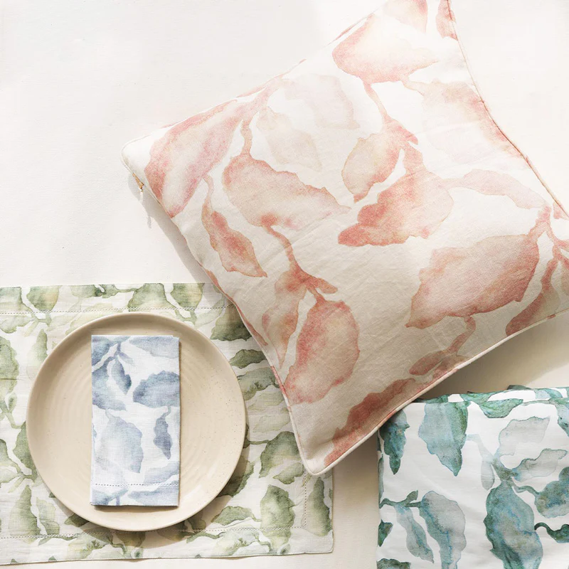 Cascade Linen Cushion Cover 45x45cm - Blush - Image 4