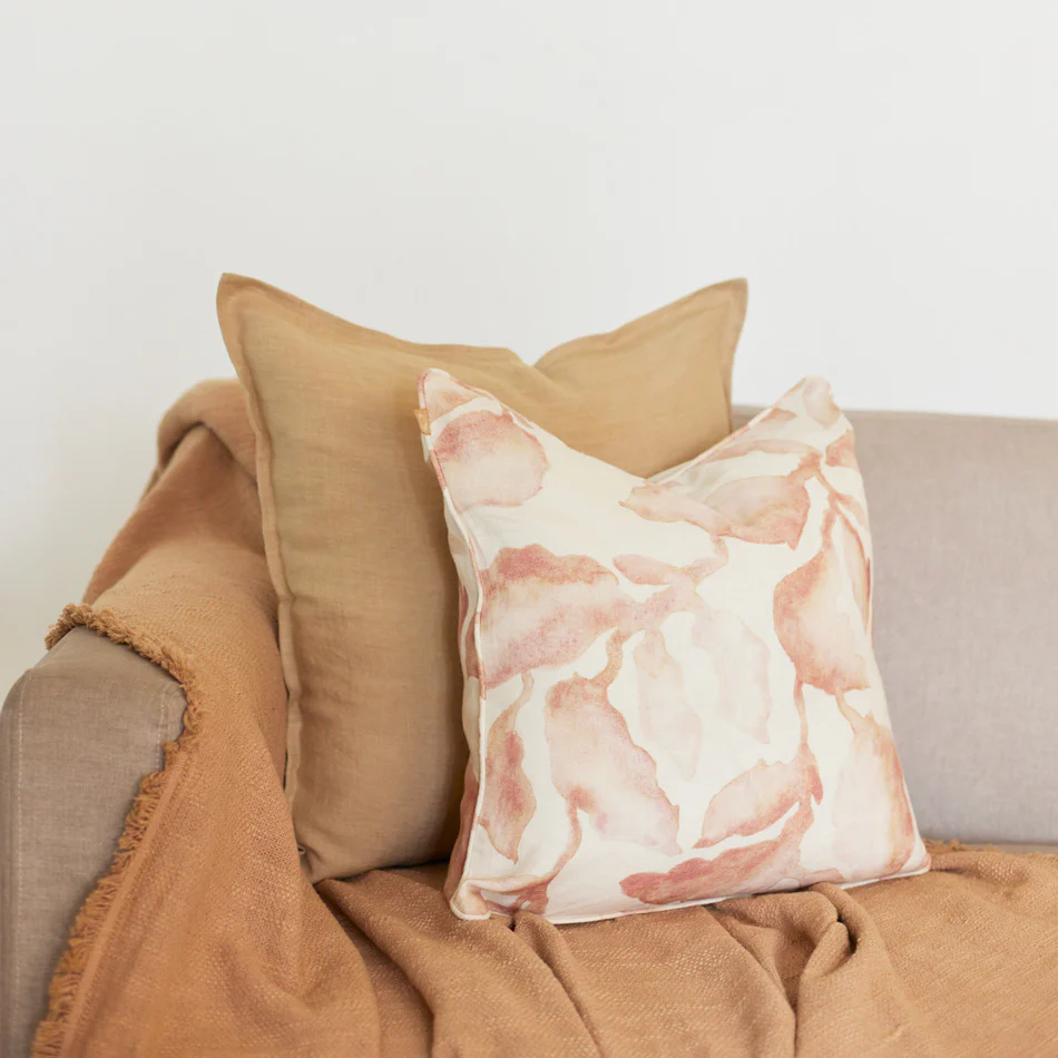 Cascade Linen Cushion Cover 45x45cm - Blush - Image 5