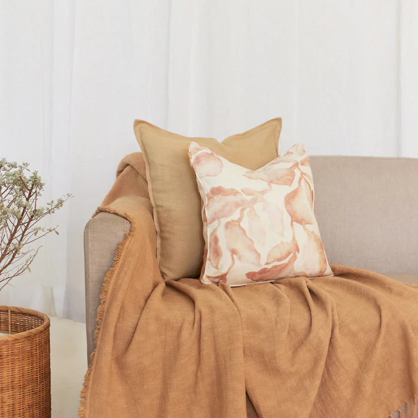 Cascade Linen Cushion Cover 45x45cm - Blush - Image 7