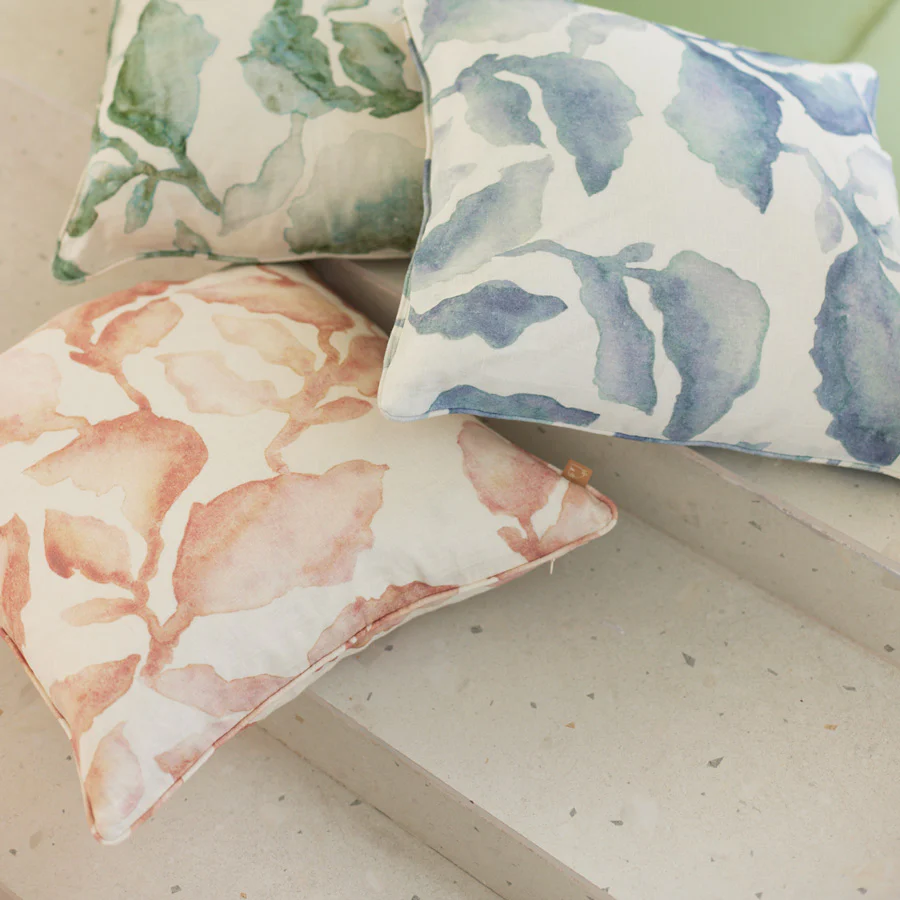 Cascade Linen Cushion Cover 45x45cm - Blush - Image 9