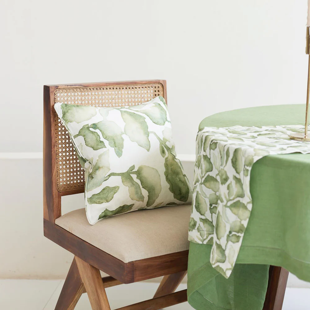 Cascade Linen Cushion Cover 45x45cm - Green - Image 3