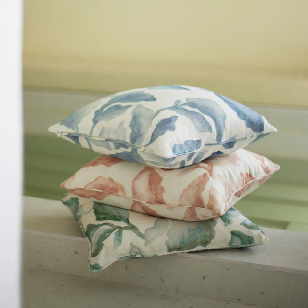 Cascade Linen Cushion Cover 45x45cm - Green - Image 7