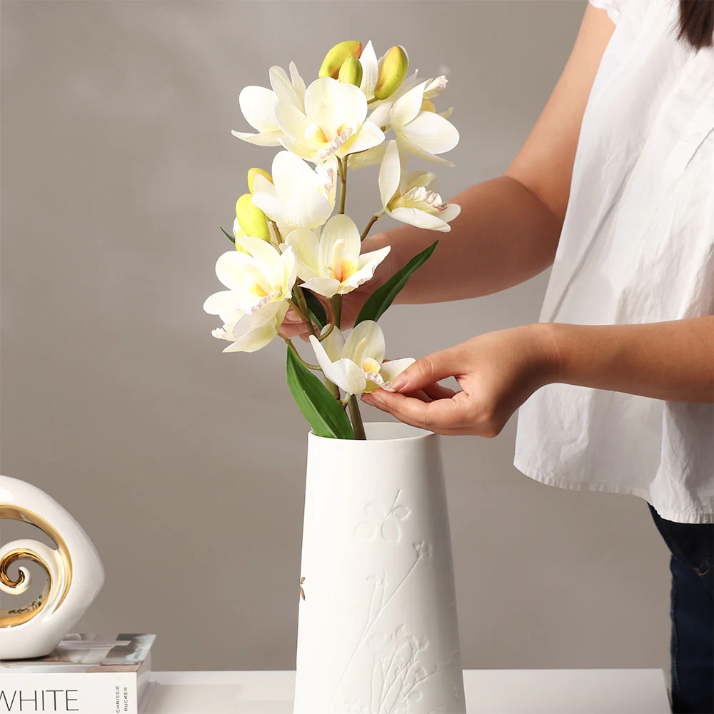 Cattleya Orchid Faux Stem- Buttercream - Image 2
