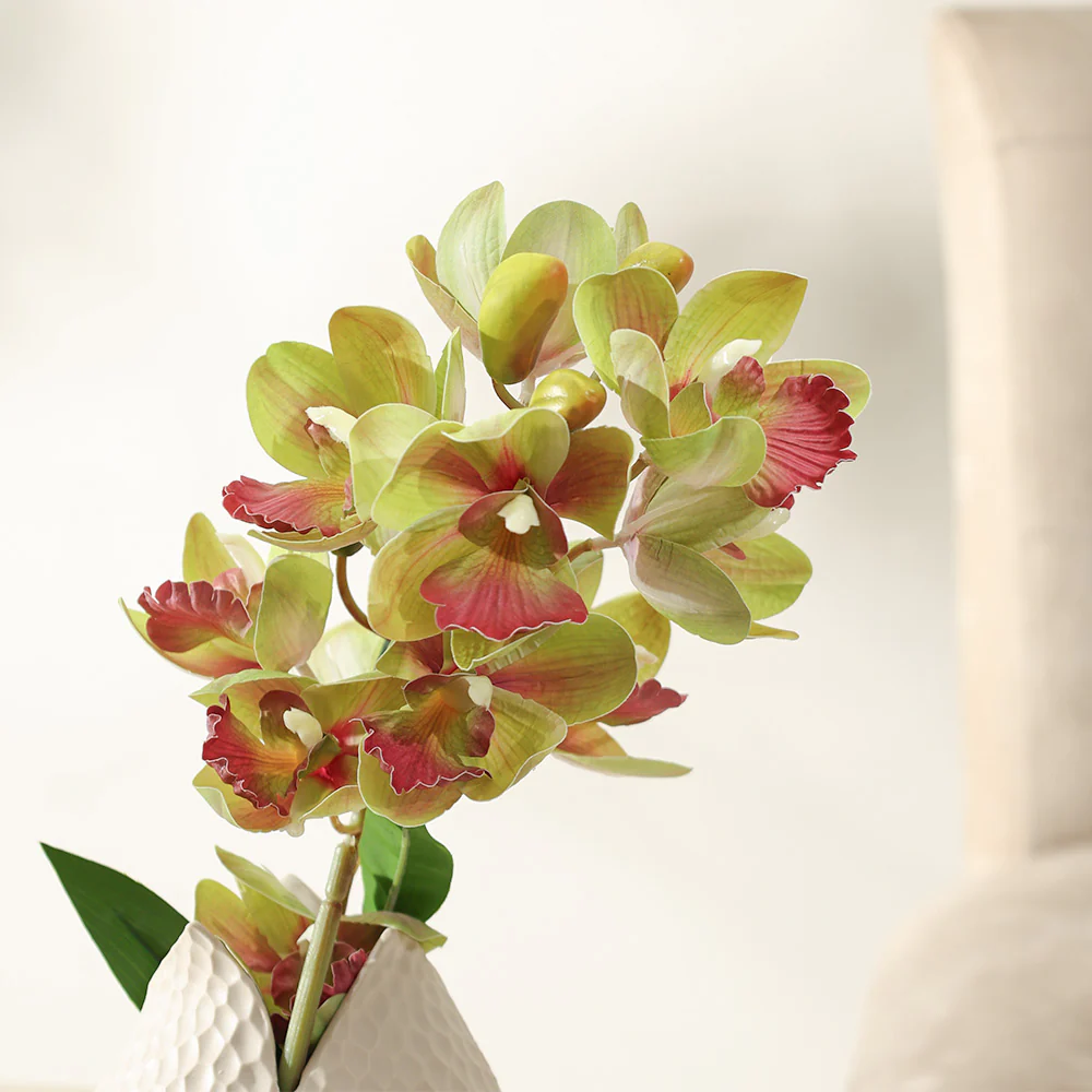 Cattleya Orchid Faux Stem - Chartreuse - Image 2