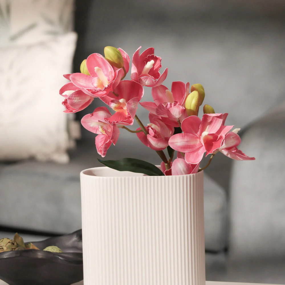 Cattleya Orchid Faux Stem - Dark Pink