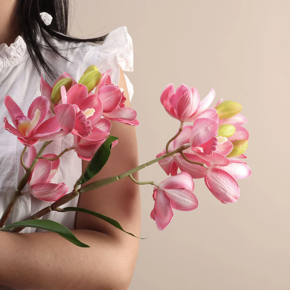 Cattleya Orchid Faux Stem - Dark Pink - Image 4