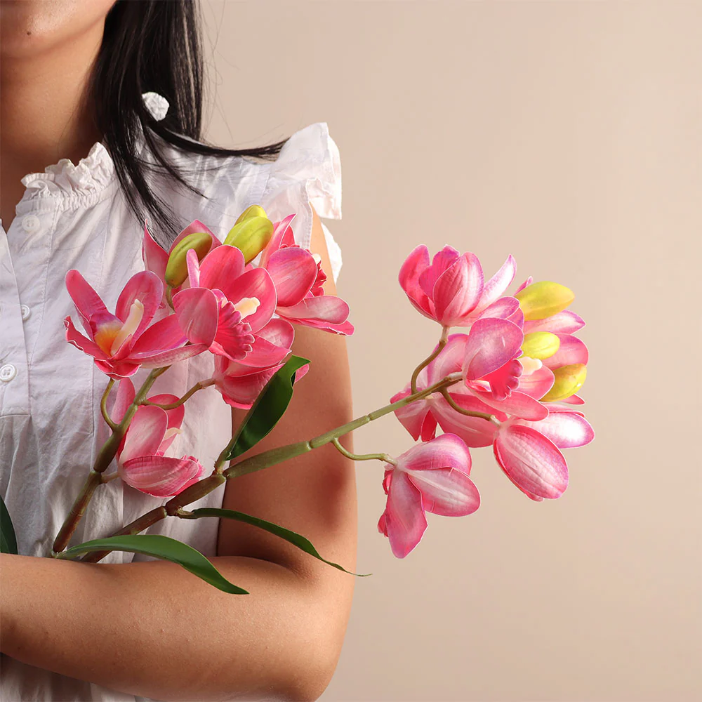 Cattleya Orchid Faux Stem - Magenta - Image 5