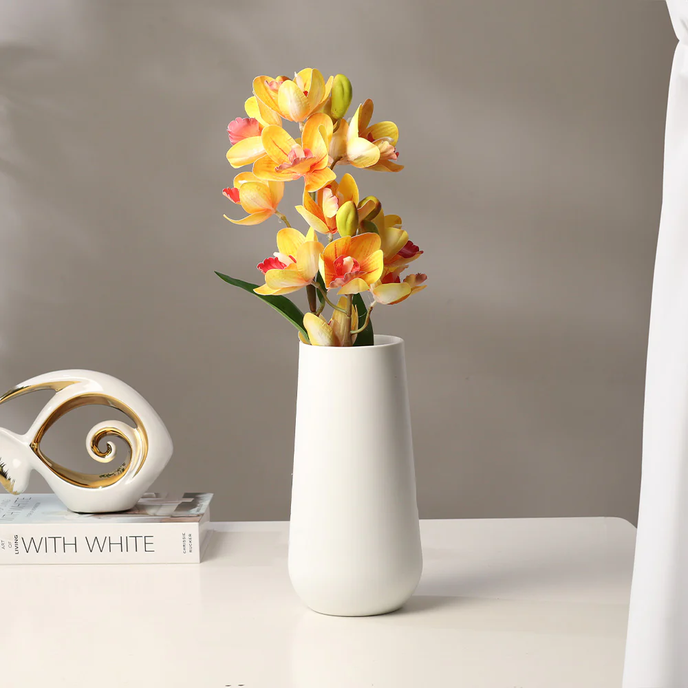 Cattleya Orchid Faux Stem - Sunset Orange - Image 2