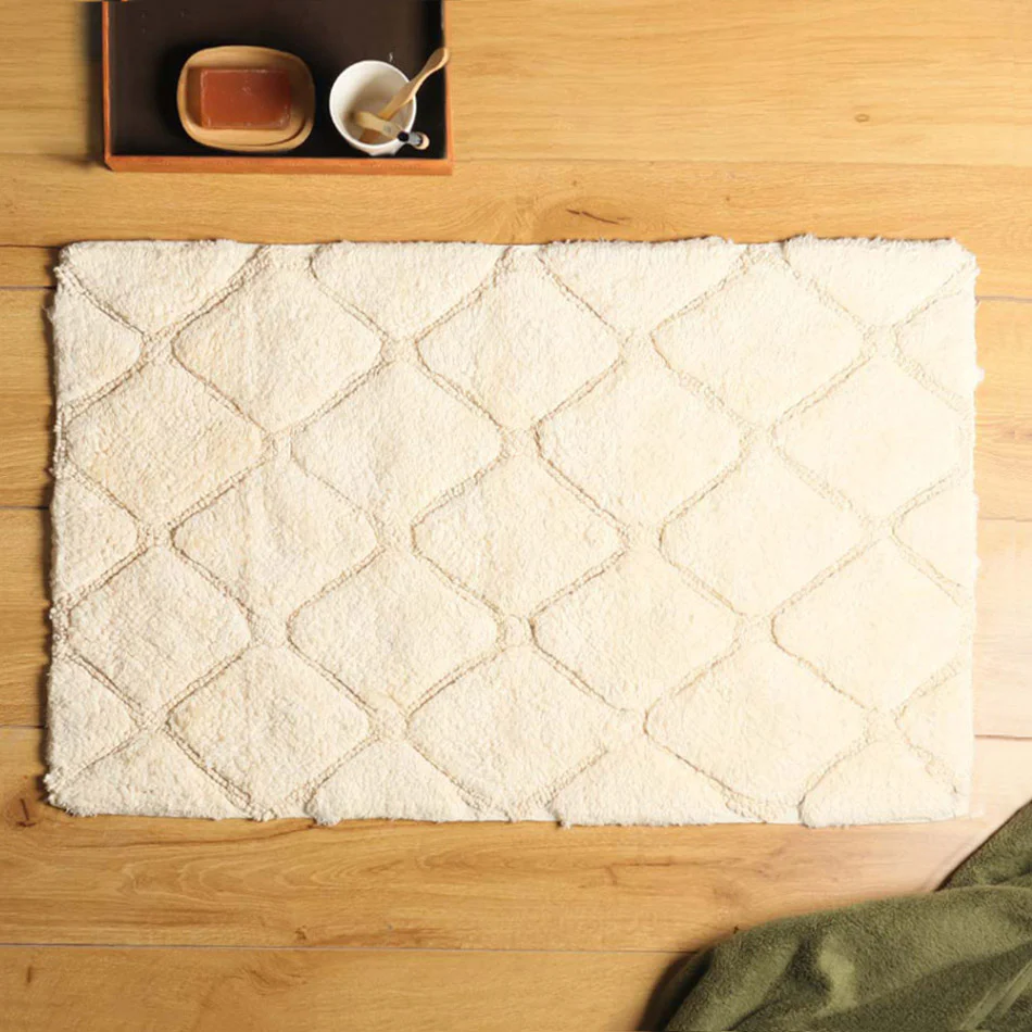 Celine Harlequin Tufted Bathmat - Beige - Image 2