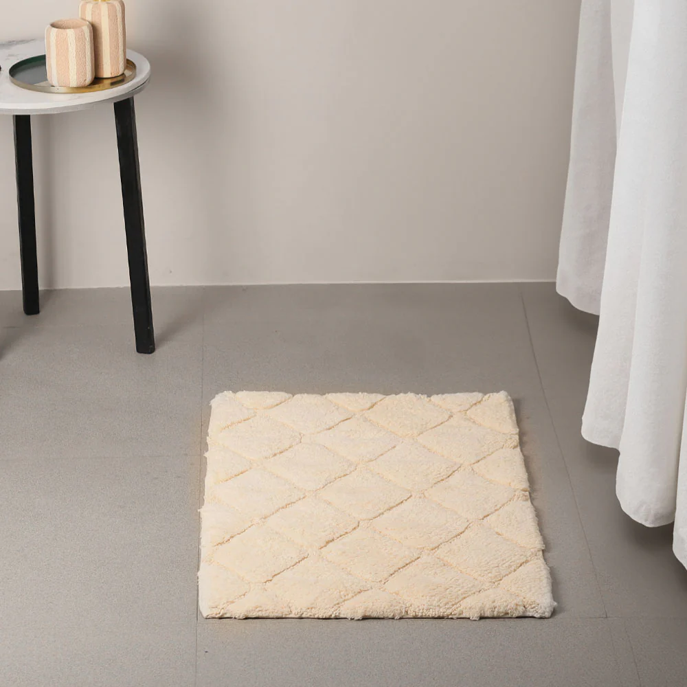 Celine Harlequin Tufted Bathmat - Beige - Image 7